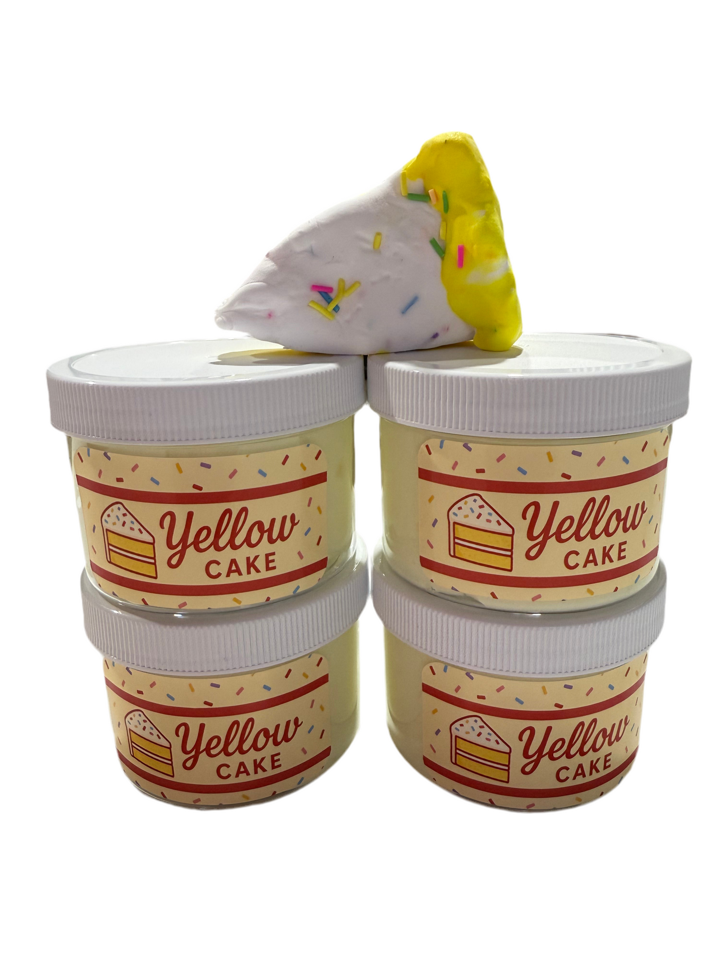 Yellow Cake 🍰 – Butter Slime with Marshmallow Foam Beads + Birthday Sprinkles