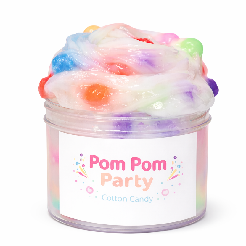 Pom Pom Party | Clear Slime | Cotton Candy Scent