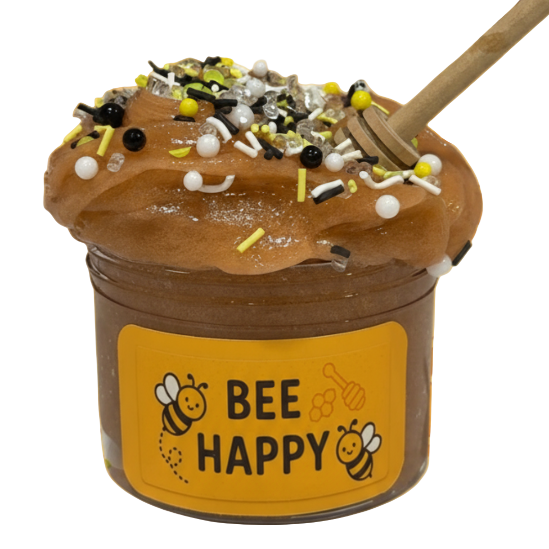 Bee Happy Clear Slime β Honey Scented Glossy Slime with Honeycomb Charm & Bubble Pops
