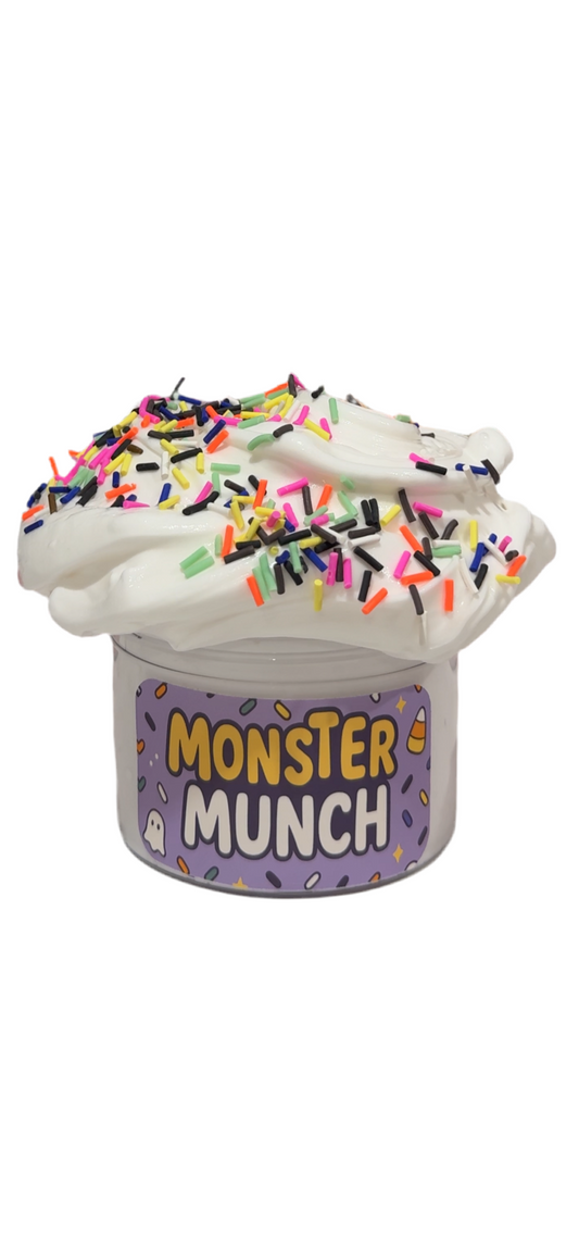 Monster Munch Butter Slime – Halloween Candy Corn Scented Slime with Sprinkles & Foam Beads