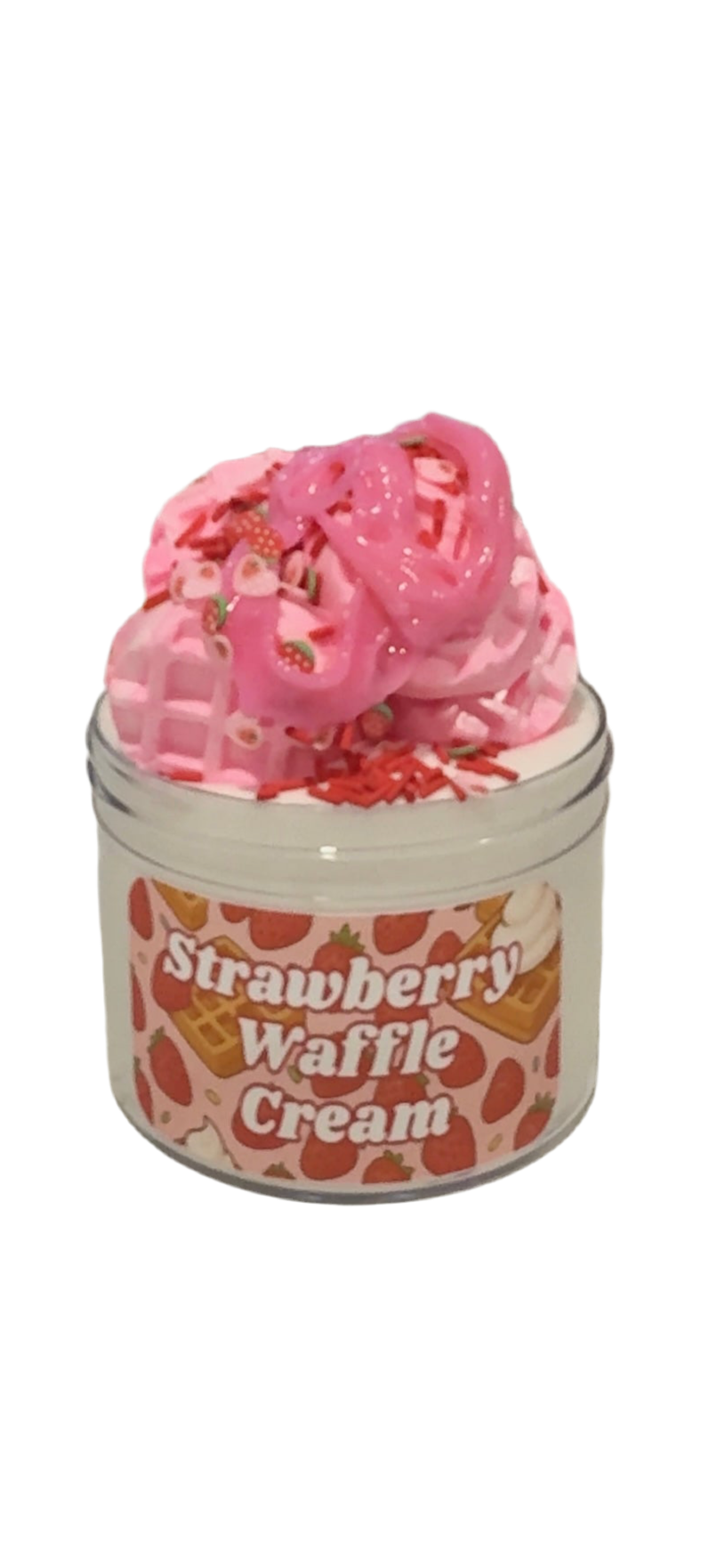 🍓 Strawberry Waffle Cream – DIY Butter Slime