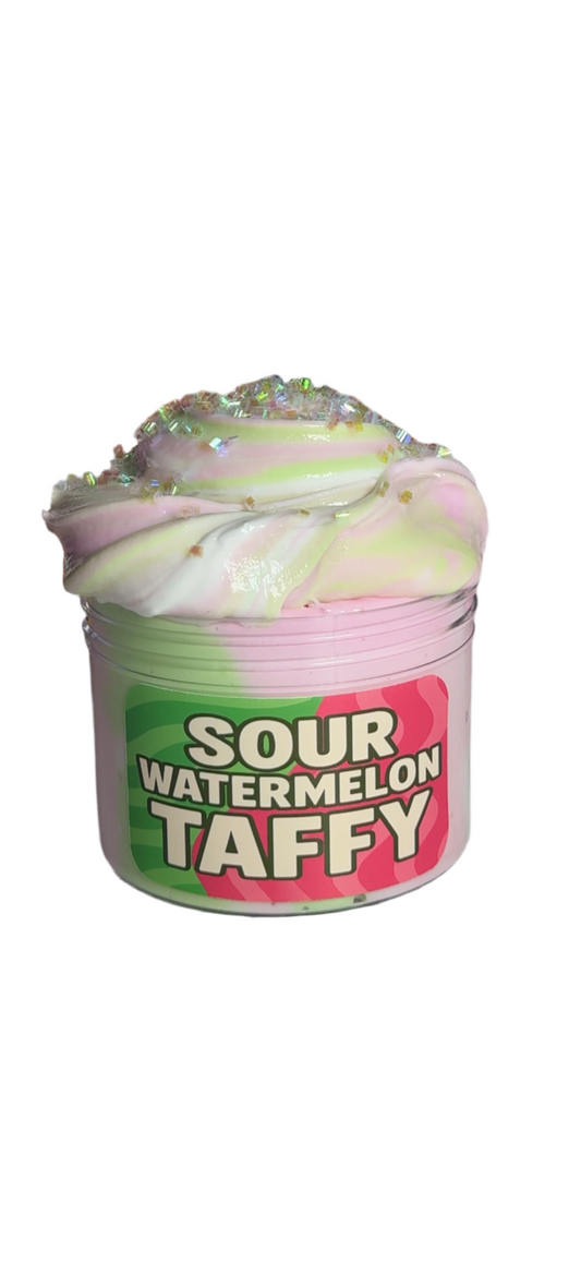 Sour Watermelon Taffy Slime – Thick & Glossy with Bingsu Beads