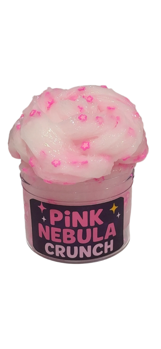 Pink Nebula Crunch – Clear Slime with Strawberry Patch Scent, Neon Stars & Bingsu Beads