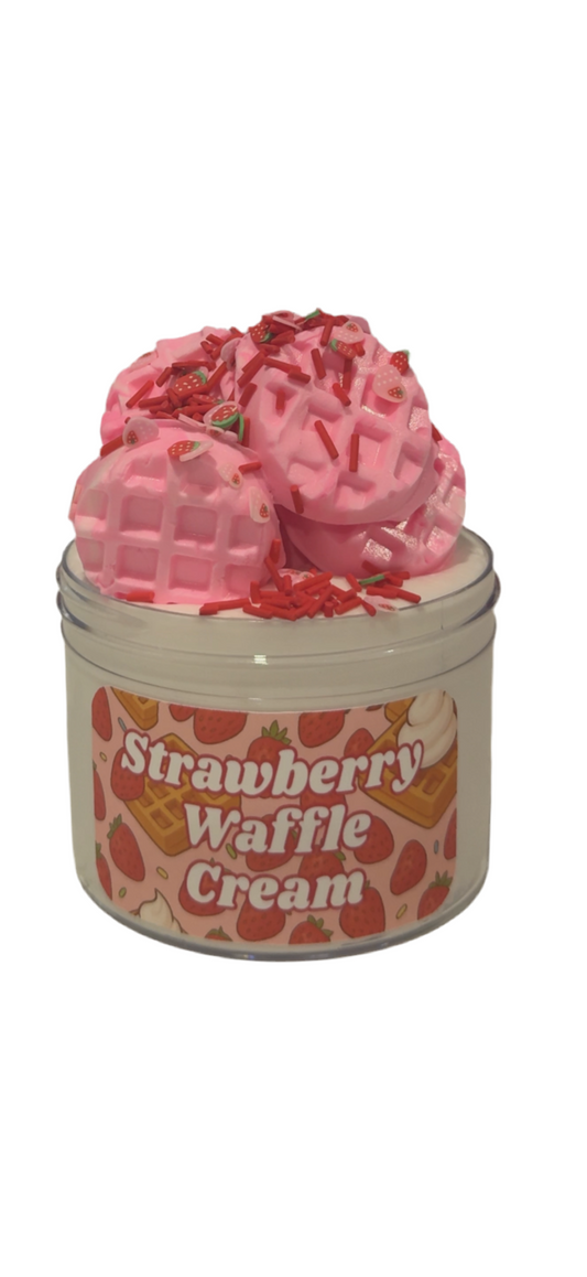 🍓 Strawberry Waffle Cream – DIY Butter Slime