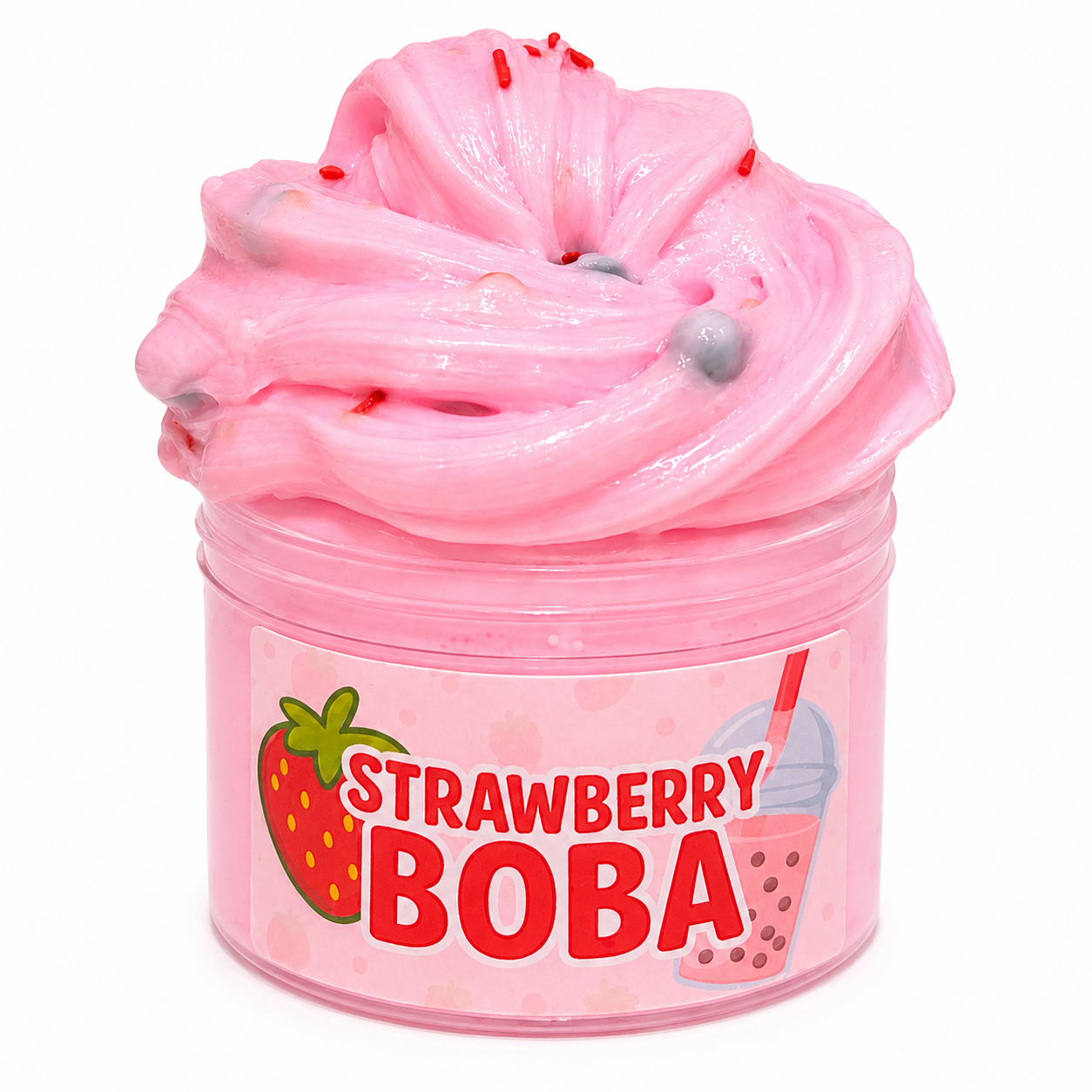 Strawberry Boba | Thick and Glossy Slime