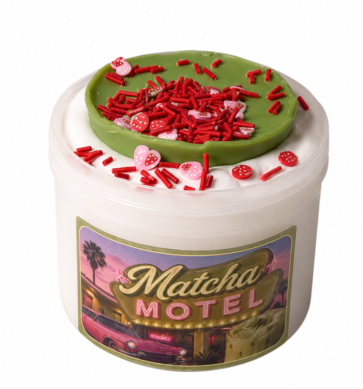 Matcha Motel | Butter Slime | Strawberry Matcha Milk