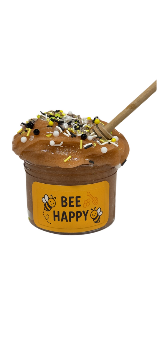 Bee Happy Clear Slime – Honey Scented Glossy Slime with Honeycomb Charm & Bubble Pops
