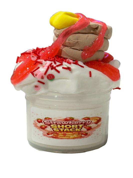 Strawberry Short Stack | Thick & Glossy Slime | Fresh Strawberry Scent